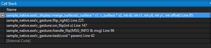 Callstack for fliping slides