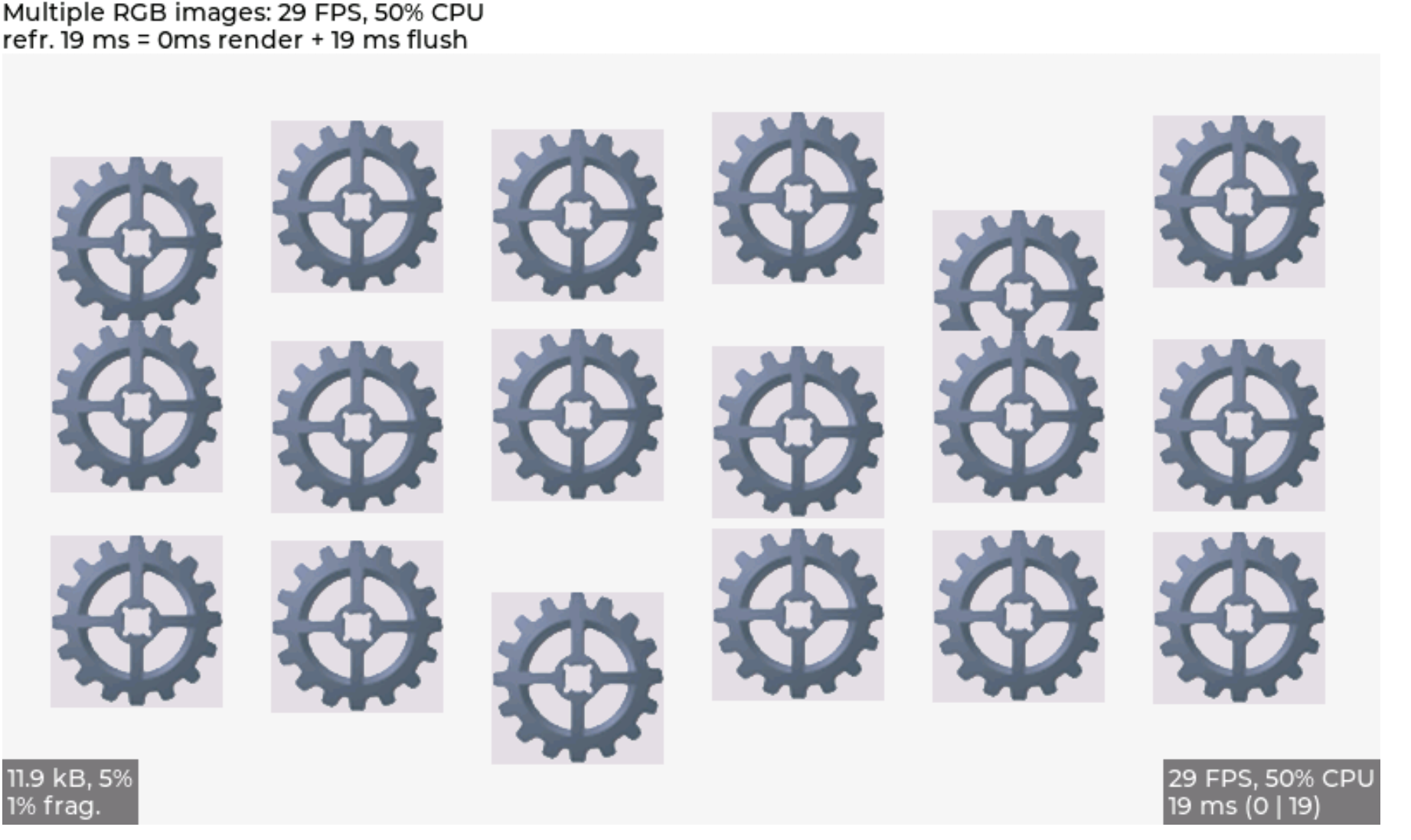 Benchmark demo with LVGL embedded GUI library