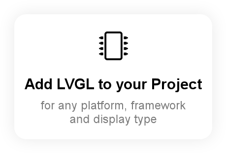 Learn how to add LVGL to your project for any platform, framework and display type.